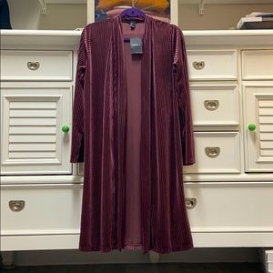 Plum Ribbed Cardigan